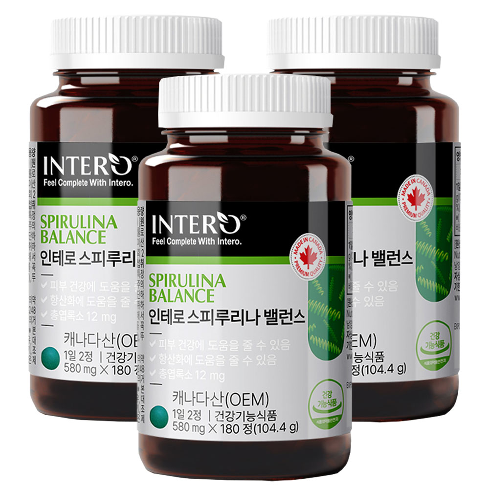 항산화 스피루니나 스피루리나 스피룰리나 블루피코시아닌 피부에좋은 건강기능식품 캐나다산 180정, 3개 - 상세 이미지 4