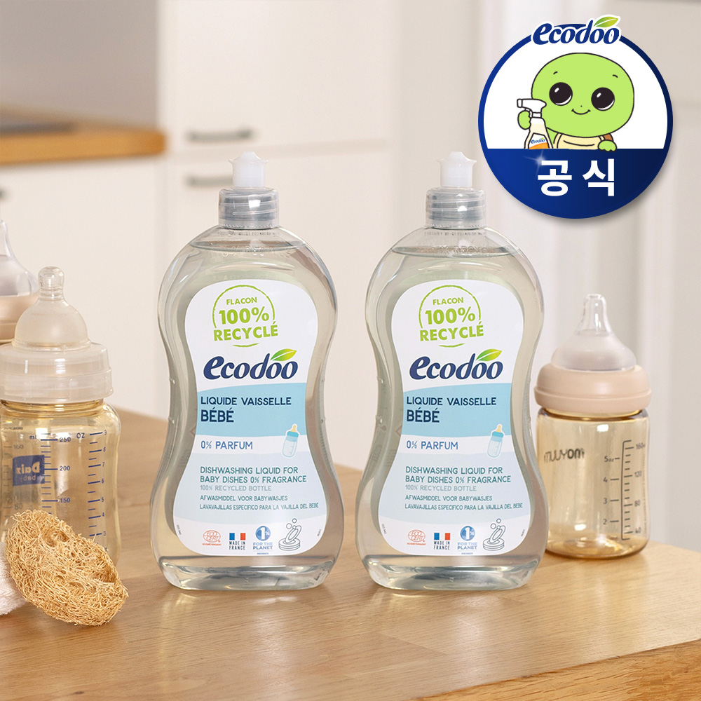 에코두 아기 젖병세정제 젖병세제 무향 500ml, 2개 - 메인 이미지