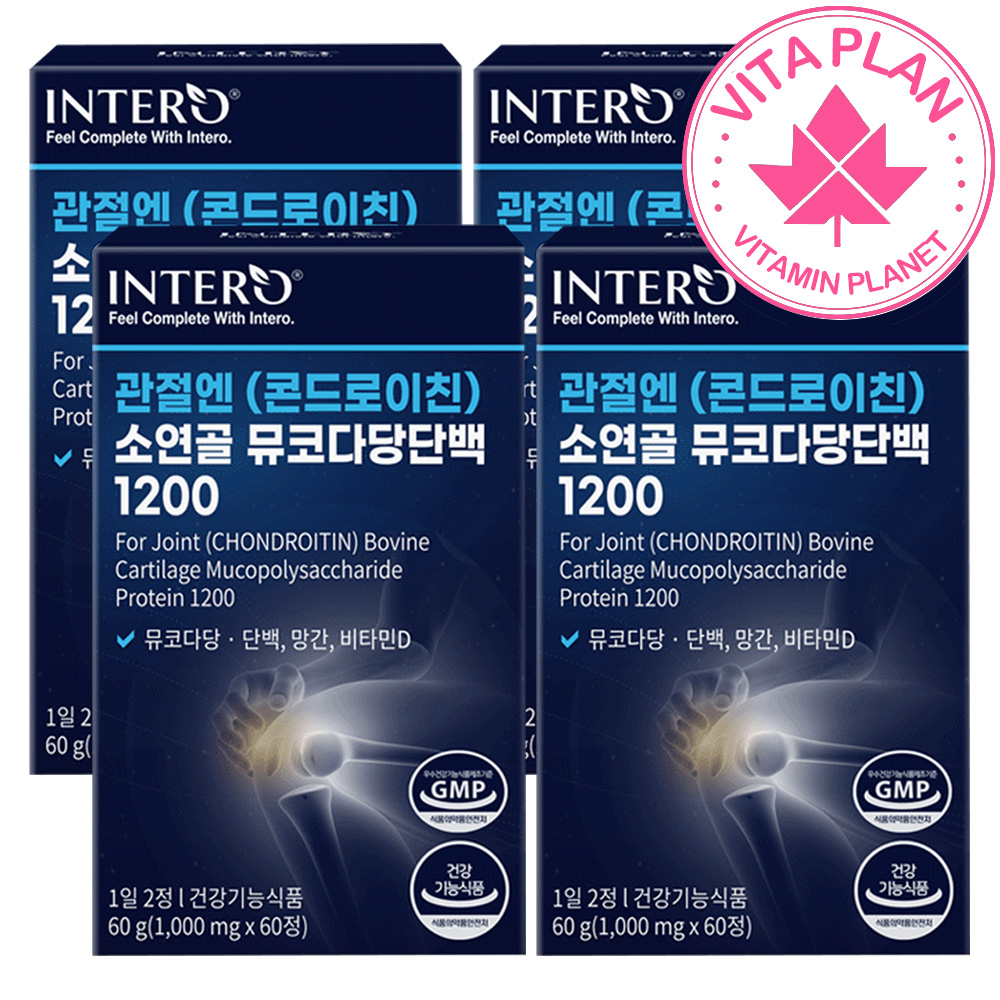 콘드로이드 소연골 콘드로이친 1200 뮤코다당단백 관절엔 콘도로친 저분자 콜라겐 60정, 4개