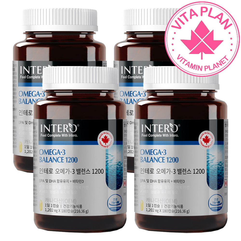 [24개월분] 캐나다 오메가3 EPADHA 엔초비 멸치 비타민D 피시오일 대용량 180캡슐, 4개 - 상품 이미지