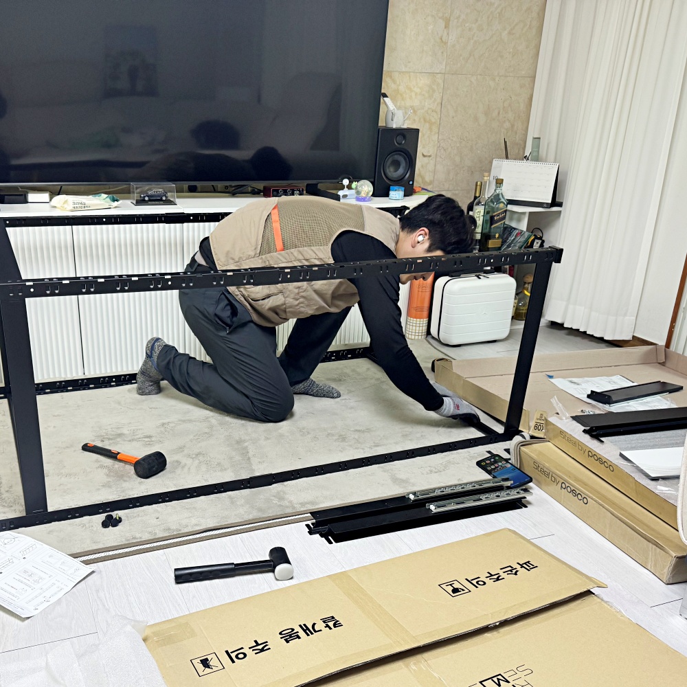 랙셈블 시스템행거 맞춤형 철제 조립식 드레스룸 옷걸이 옷장 오픈형 ㄷ자형 B타입 - 상세 이미지 5