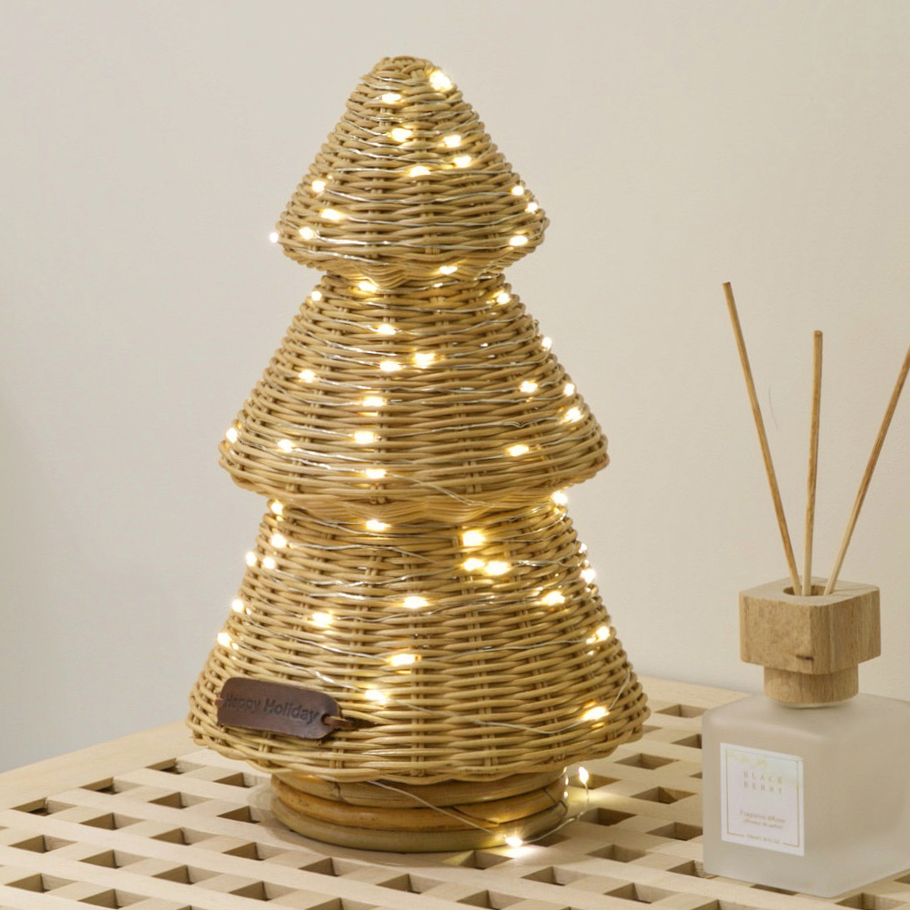 라탄트리 미니트리 크리스마스장식소품 파티용품 테이블데코 포토존 소형 감성