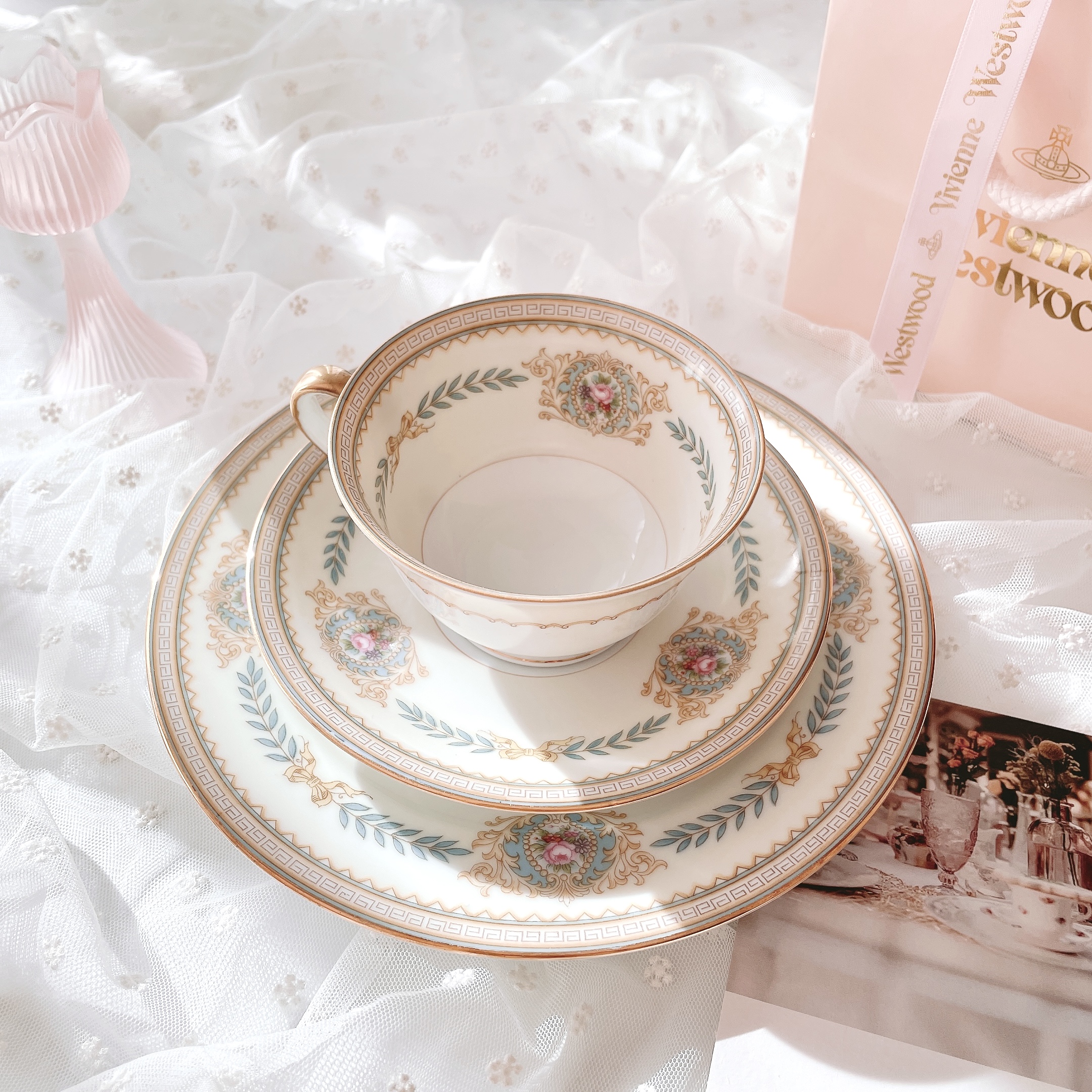 노리다케 아테네 빈티지 찻잔 커피잔 홍차잔 일본 컵앤소서 세트