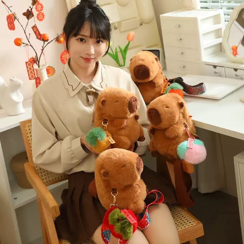 카피바라 가방 미니백 인형가방 크로스백 배낭 크로스 백팩 보조가방 미니 보조 - 상세 이미지 3