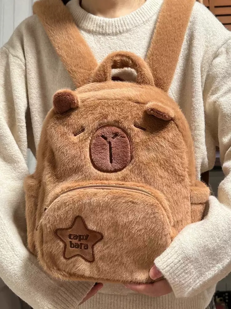 카피바라 가방 동물 배낭 선물 대용량 숄더백 인형 책가방 백팩 학생 귀여운 - 상품 이미지