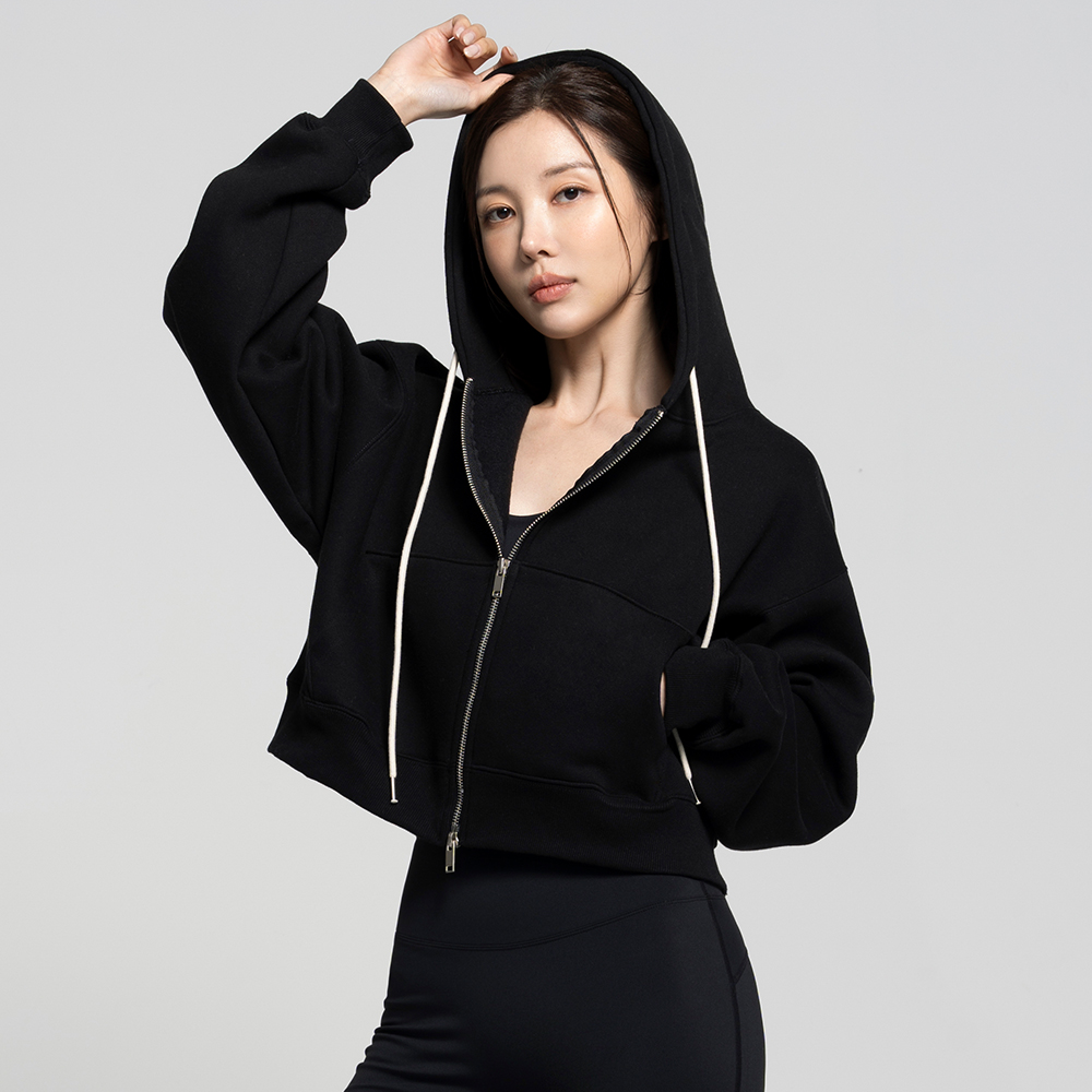 [넾다세일] 소프트크림 기모 크롭 후드집업 (4color) - 상세 이미지 5