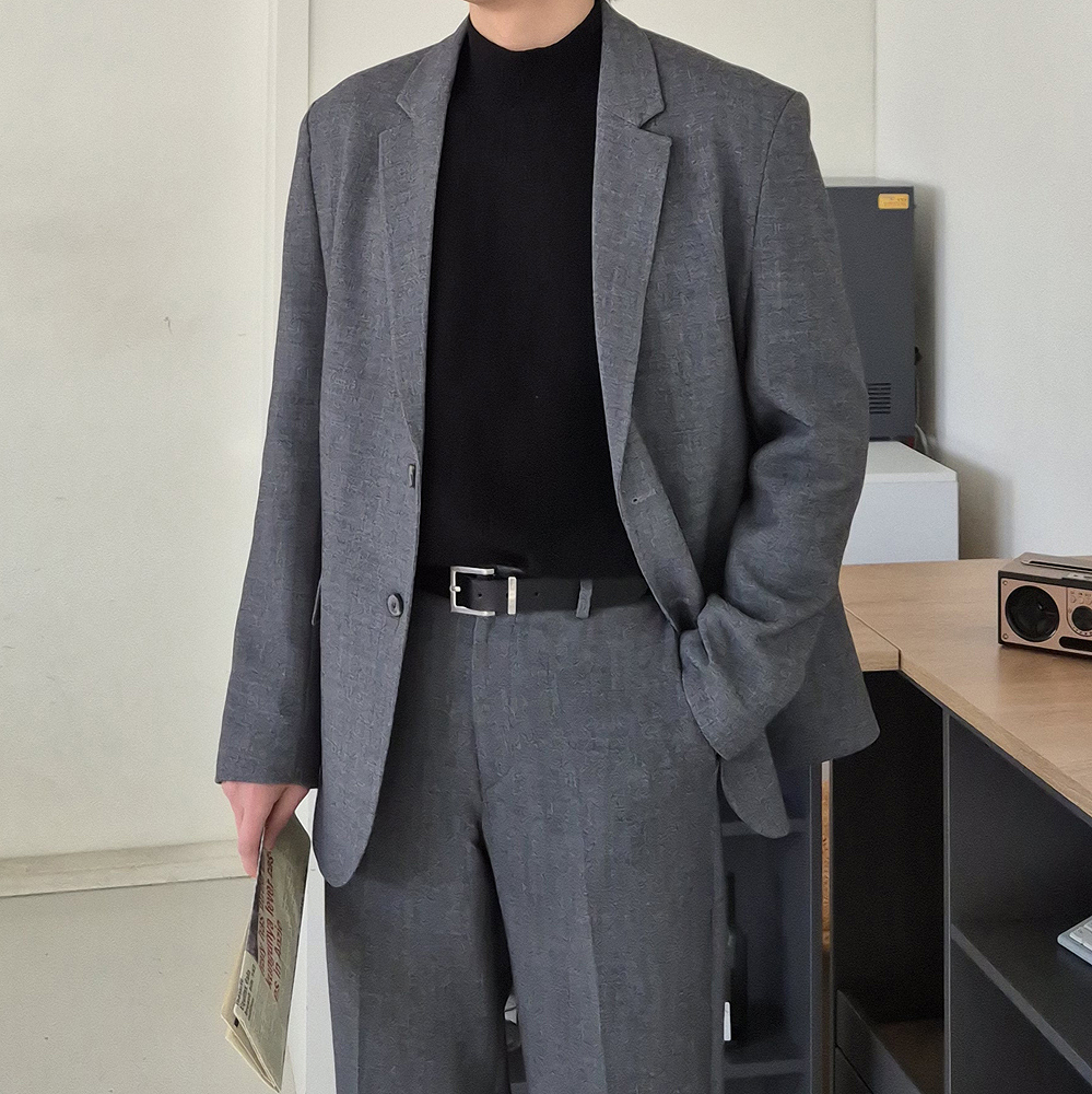 남자 겨울자켓 겨울 셋업 수트 마이 남자 오버핏 블레이저 - 상품 이미지