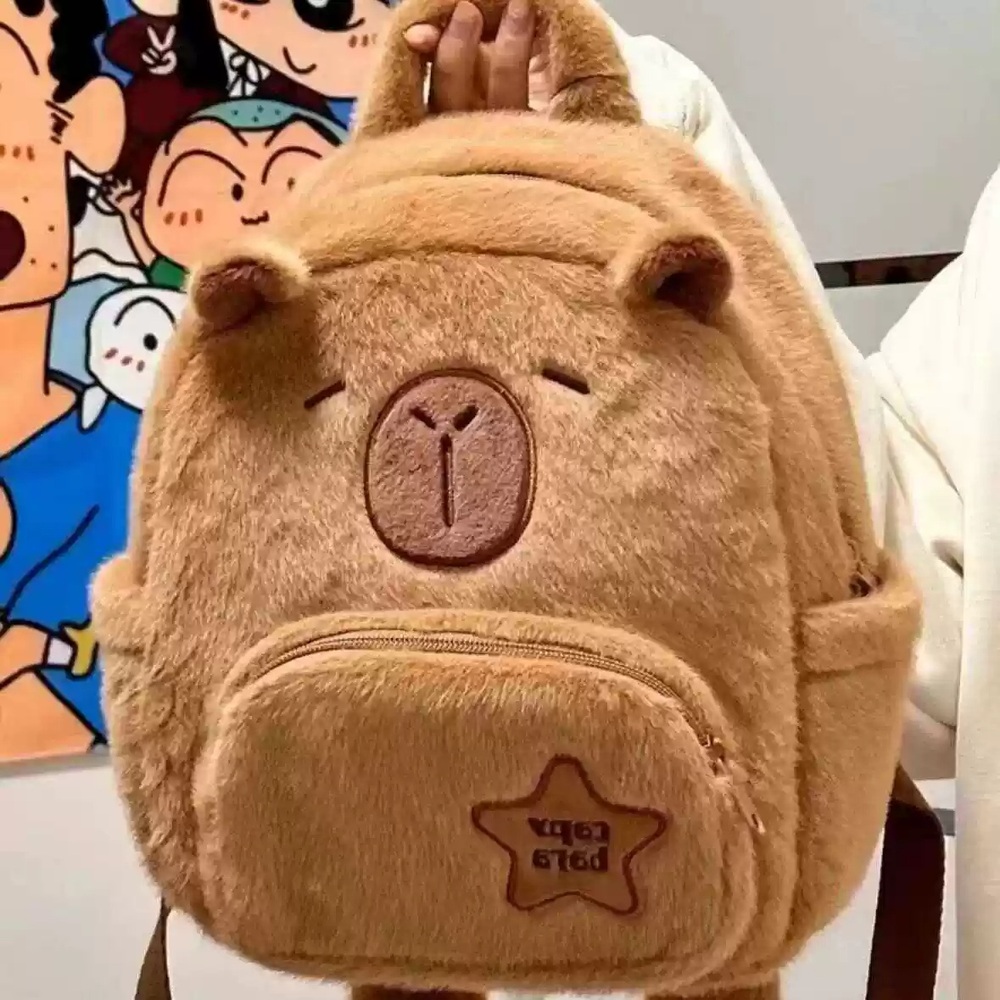 카피바라 가방 배낭 숄더백 인형가방 인형 귀여운 대용량 학생 백팩 동물 책가방 - 상품 이미지