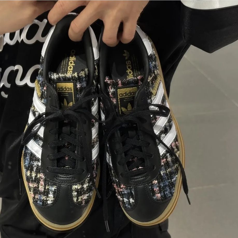 아디다스 오리지널스 Gazelle Bold 트위드 부티크 글리터 블랙 JP5672 - 상세 이미지 5