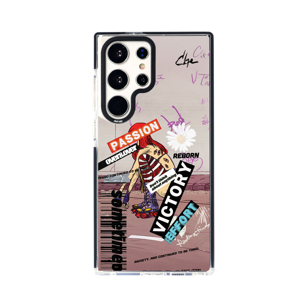 dehap X CHE 롤러걸 갤럭시 s23울트라 플러스 케이스 투명 범퍼 - 상품 이미지