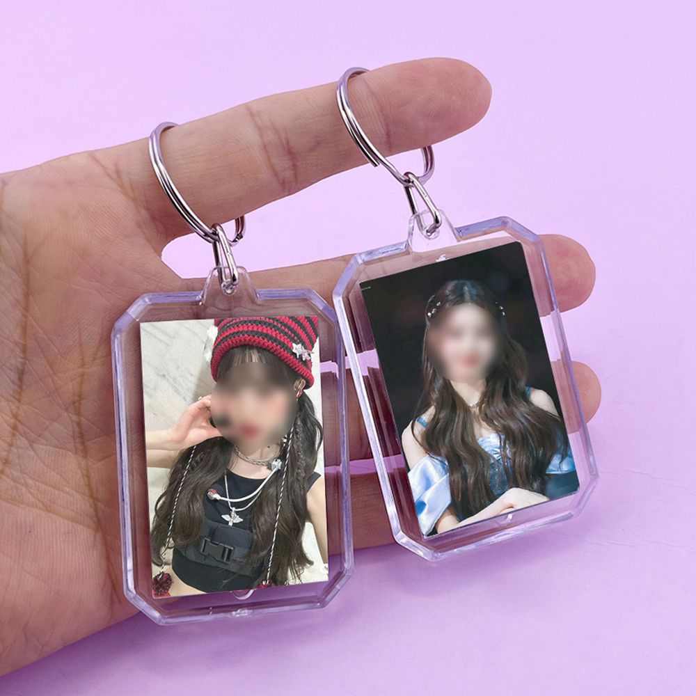 증사 액자 키링 아이돌 최애 증명 사진 프레임 열쇠고리 포토 카드 포카 홀더 - 상품 이미지