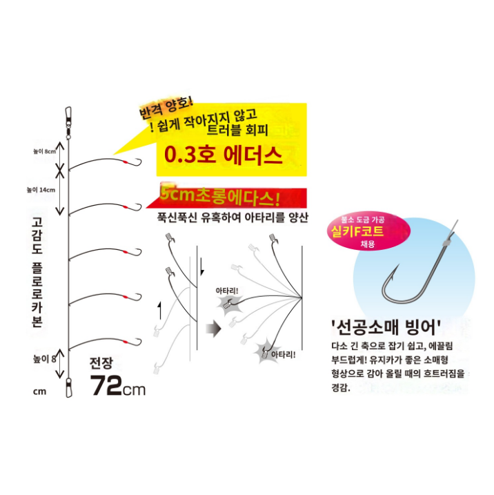 특가 가츠이치-빙어채비 MS-5R 0.5호 5본 - 상세 이미지 2