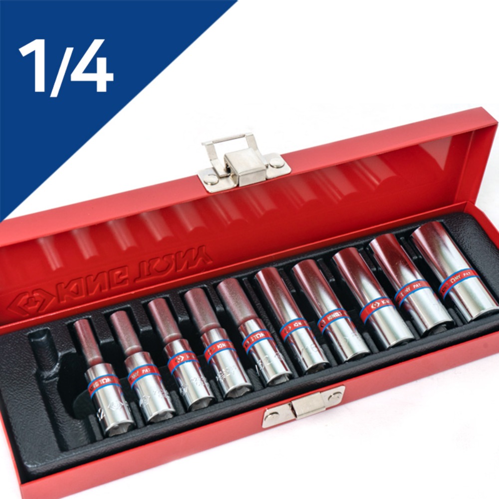 킹토니 복스세트 롱복스알 1/4 소켓 11PC 2510SR