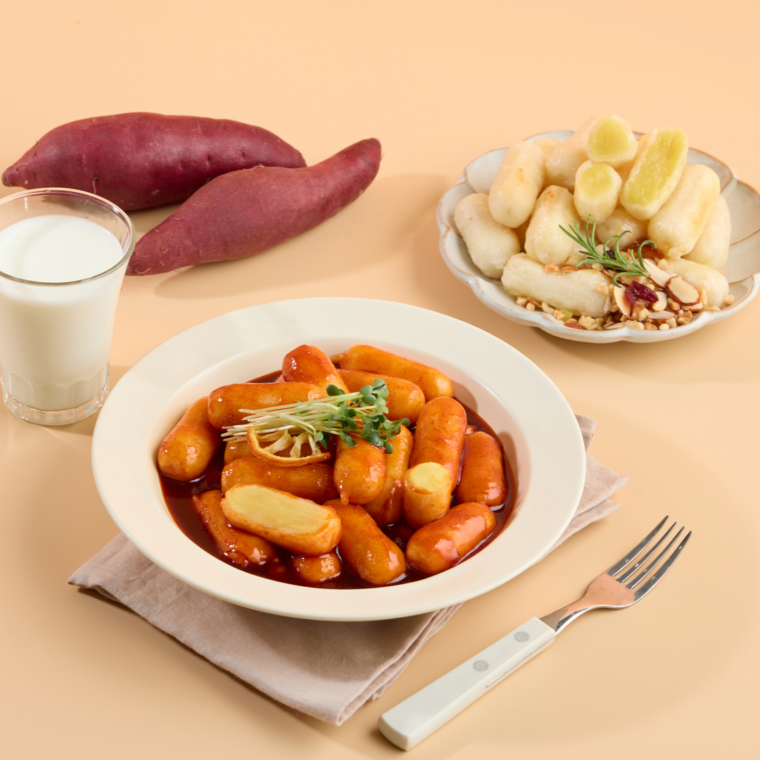 낭만부부 고구마 가래떡 국내산 멥쌀 앙금 떡볶이 떡 간식 식사대용 235g 1봉 이미지 3