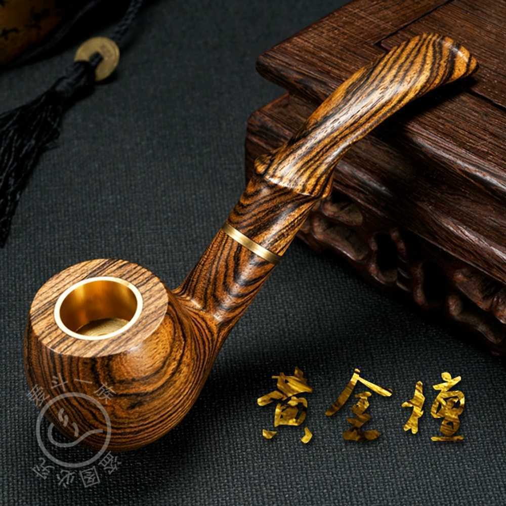 수제 담배파이프 원목 고급 구부러진 홀더 레트로 - 상세 이미지 4