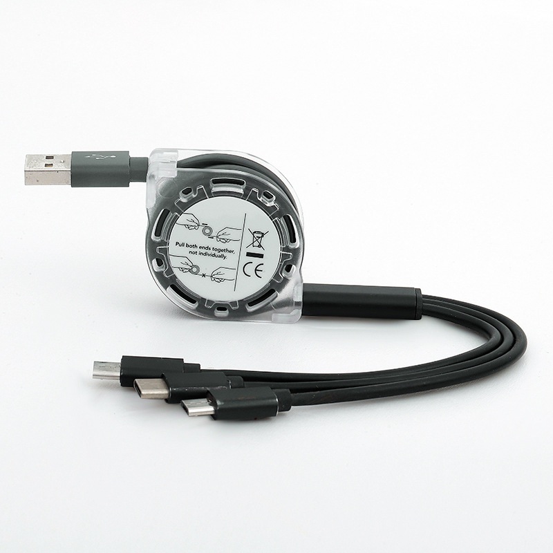 3 in 1 스네일 USB 충전케이블 고속충전 선꼬임방지 고급충전기 - 상세 이미지 2
