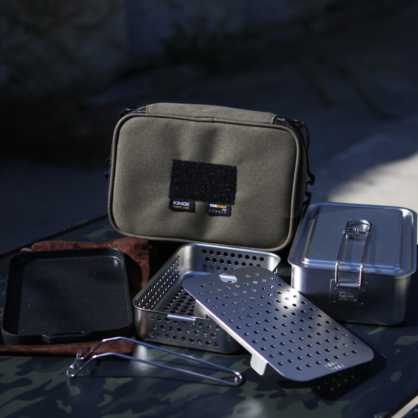 키녹스 캠핑 반합 패키지 세트 찜망 바스켓 불판 가방 카키
