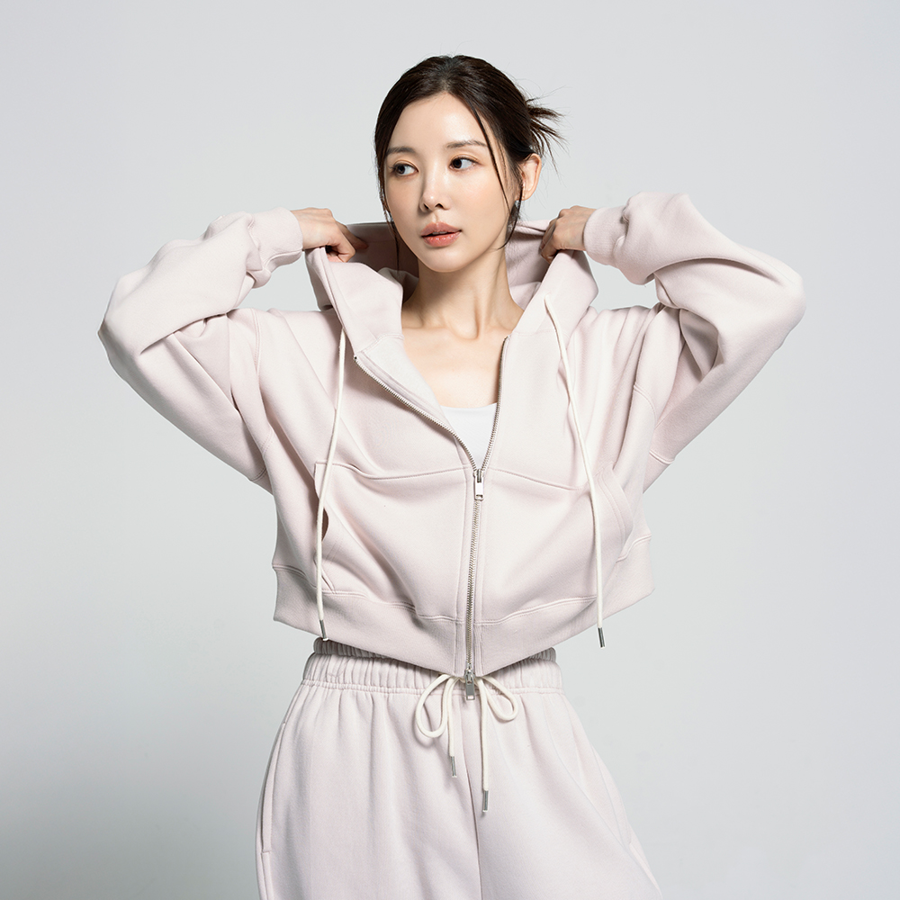 [넾다세일] 소프트크림 기모 크롭 후드집업 (4color) - 상세 이미지 2