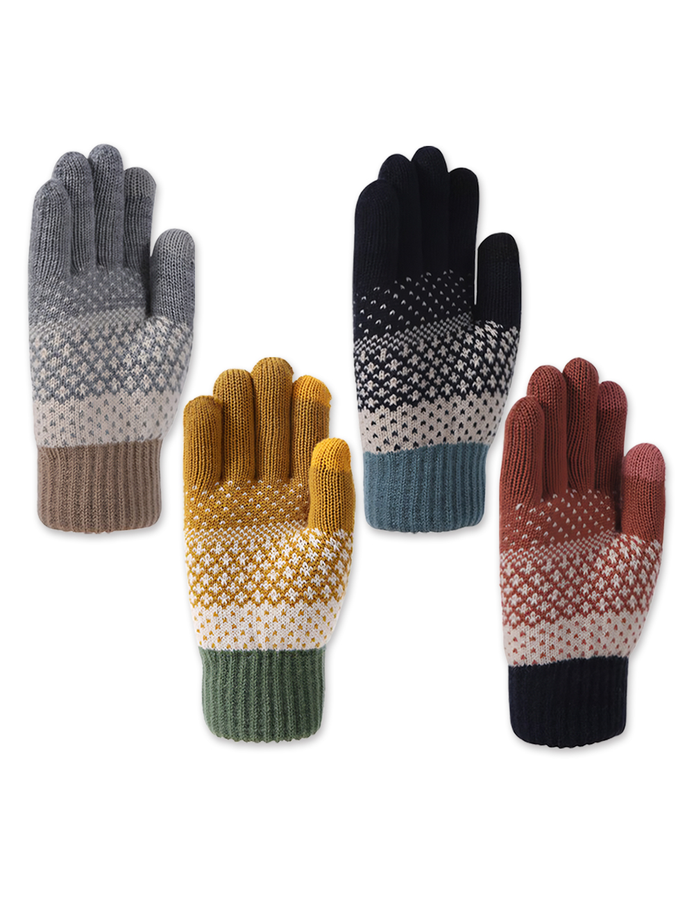 겨울 아동 유아 여아 주니어 초등 학생 어린이 키즈 털 방한 니트 손가락 장갑 - 상품 이미지