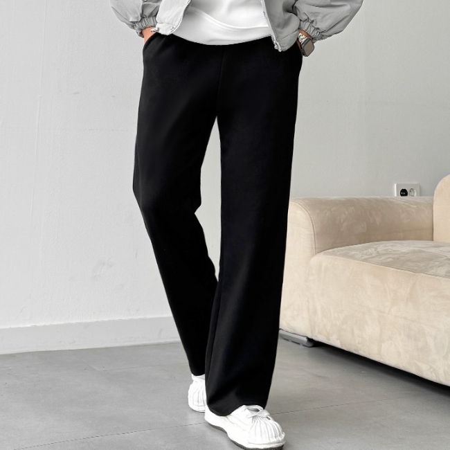 남자 메르 사계절&기모 특양면 롱 와이드 트레이닝 팬츠