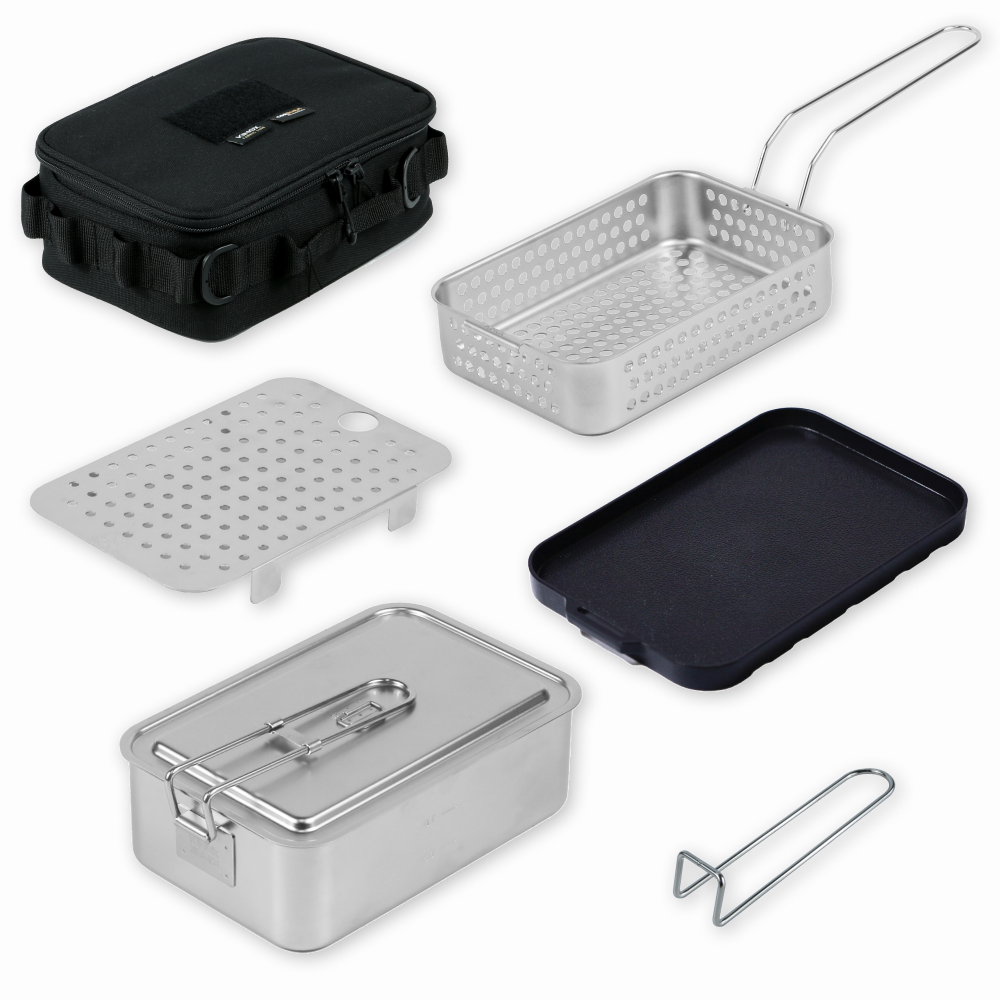 키녹스 캠핑 반합 패키지 세트 찜망 바스켓 불판 가방 블랙