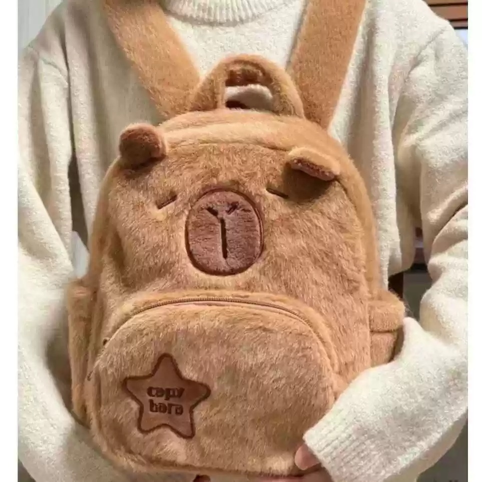 카피바라 가방 배낭 숄더백 인형가방 인형 귀여운 대용량 학생 백팩 동물 책가방 - 상세 이미지 5