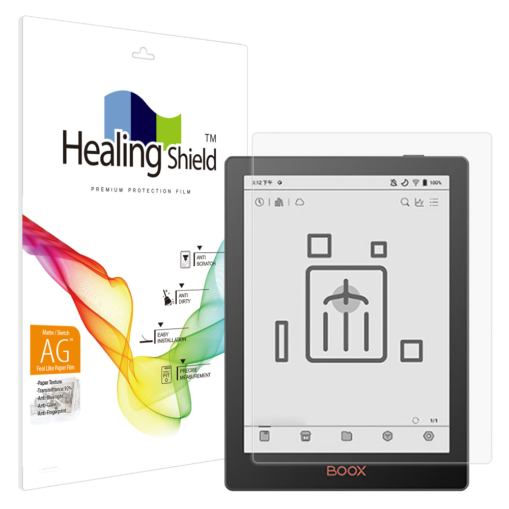 오닉스 북스 포크 6 블랙 항균 종이질감 블루라이트차단 액정보호필름