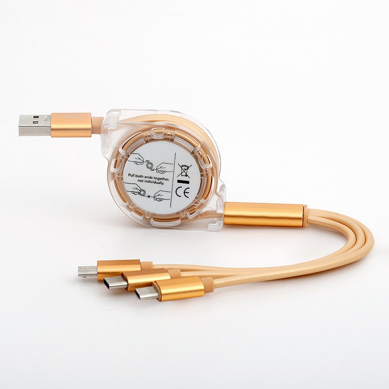 3 in 1 스네일 USB 충전케이블 고속충전 선꼬임방지 고급충전기 - 상세 이미지 3