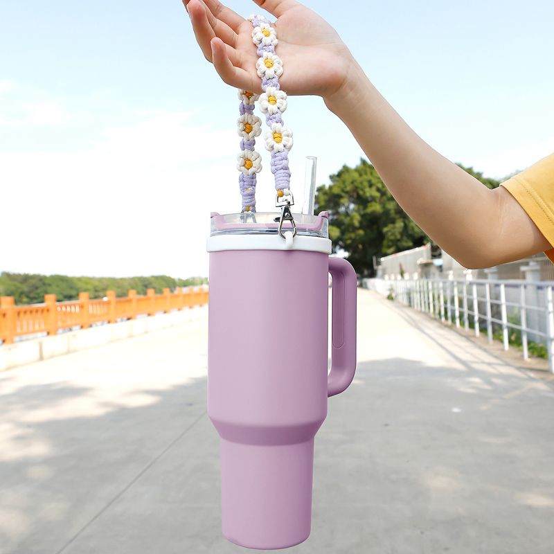 실리콘 텀블러 스트랩 빨대 꾸미기 물병 홀더 스텐 물통 손잡이 미니 대용량 물통끈 가방 - 상세 이미지 2