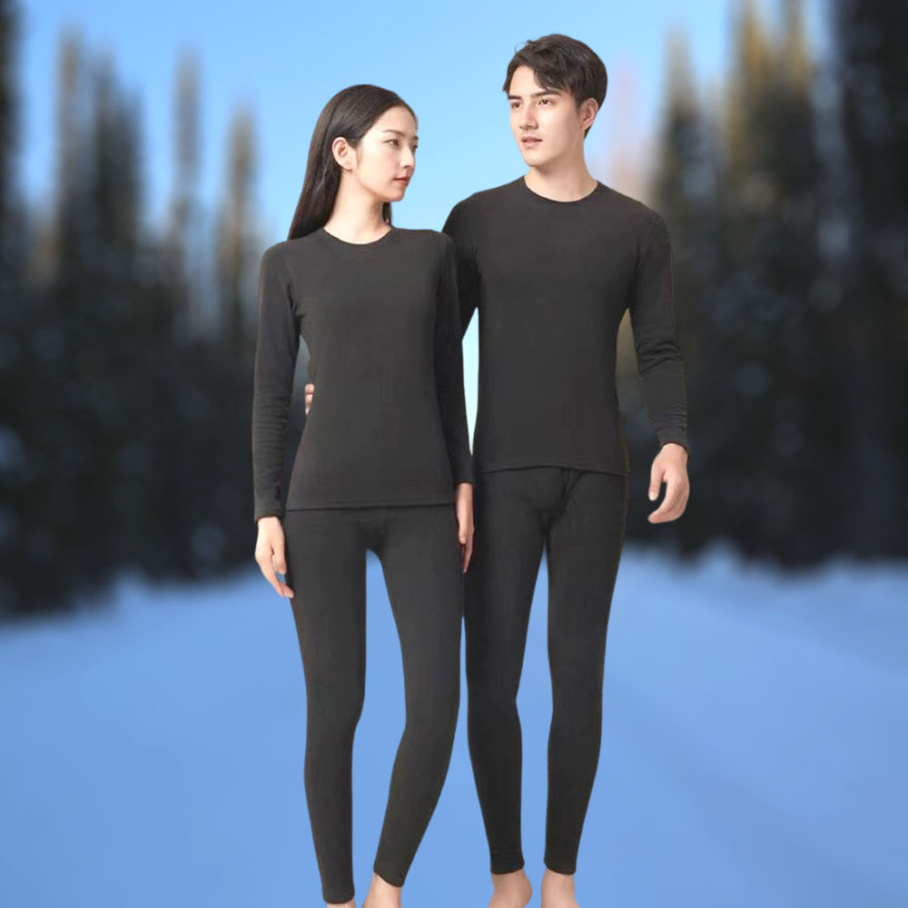 남녀 기모 내복세트 따스한 겨울 내의 신축성 수면 잠옷 - 상품 이미지