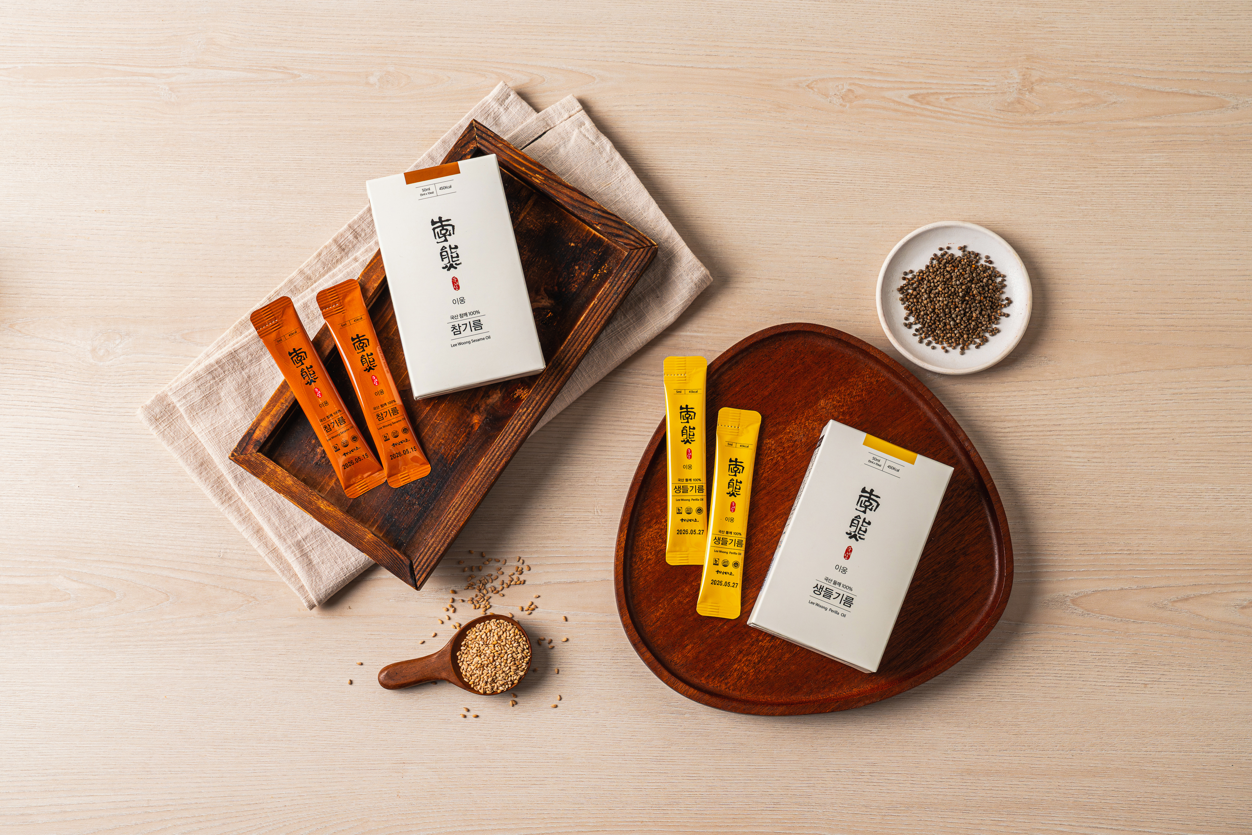 국내산 참기름, 생들기름 스틱 (5ml x 10ea) / 6시 내고향 참기름 깨볶는 부자