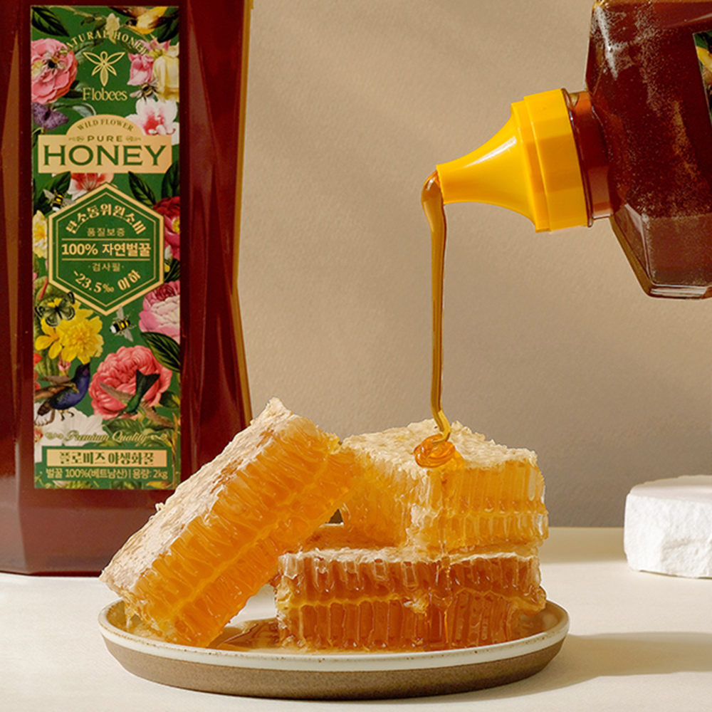 플로비즈 시그니처 야생화꿀 2kg 베트남 자연벌꿀 대용량 잡화꿀 토종꿀