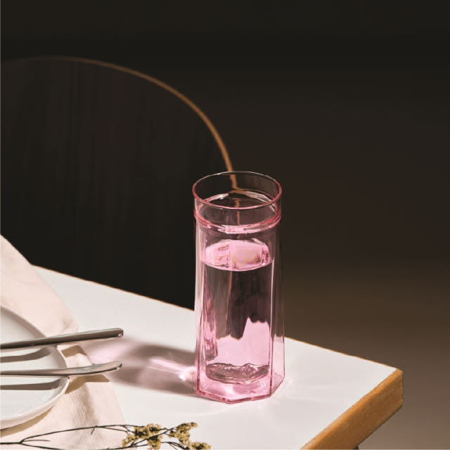 피른 키데 글라스 더블월 이중 내열 커피 잔 유리컵 420ml, 1개, 코랄 핑크