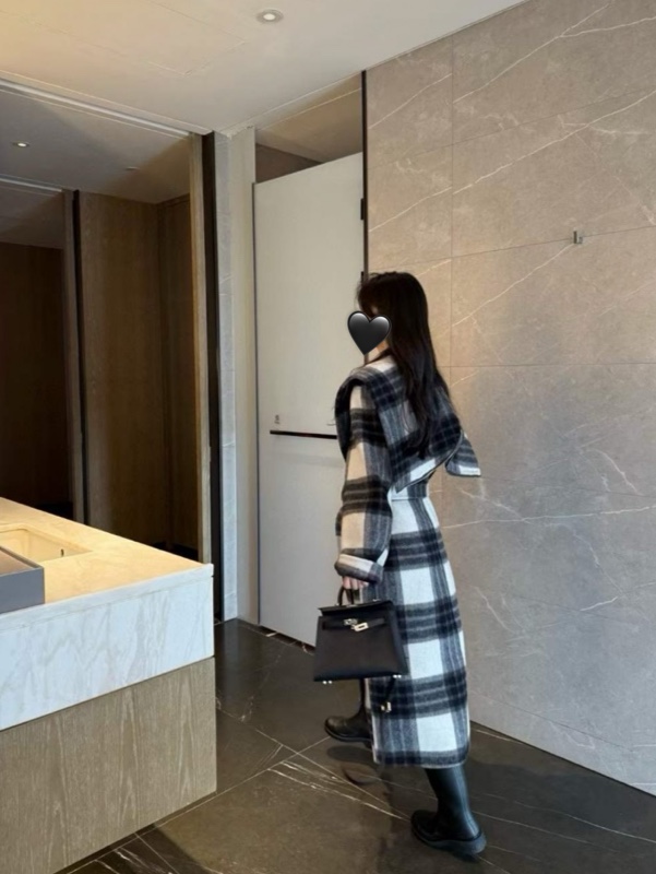 날개 빅카라 체크코트 롱ver (s 사이즈 빠른발송) 상세 이미지 3