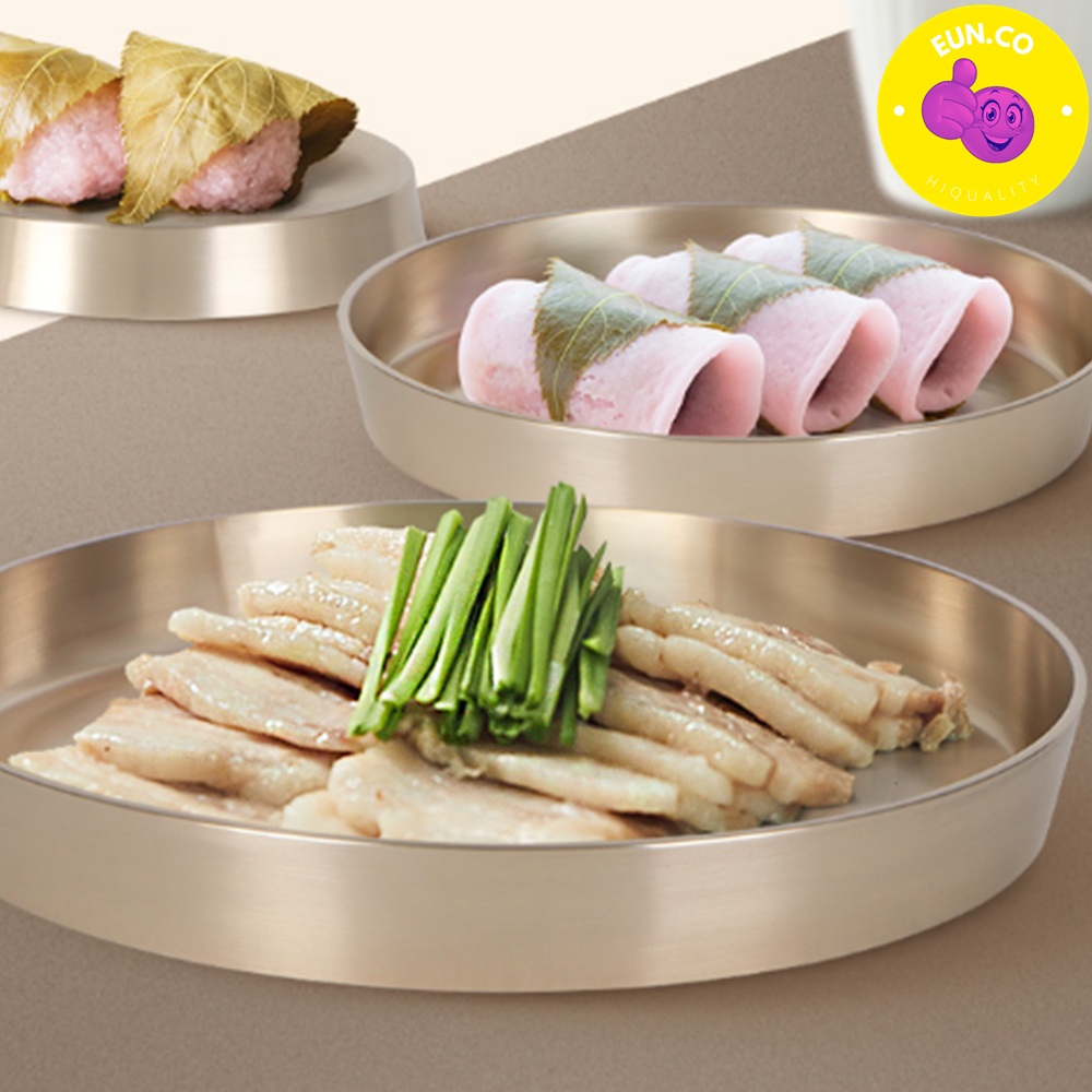 한식 플레이팅 그릇 놋쇠접시 양면접시 떡 생선 반찬