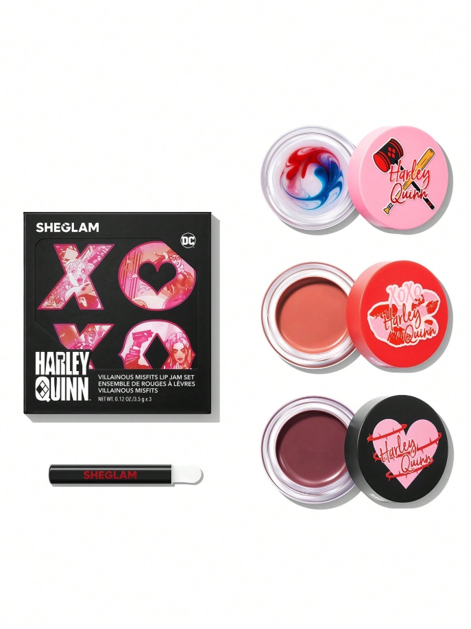 쉬글램 할리퀸 콜라보 화장품 립잼 컬러 립밤 3종 세트 sheglam lip jam - 상품 이미지