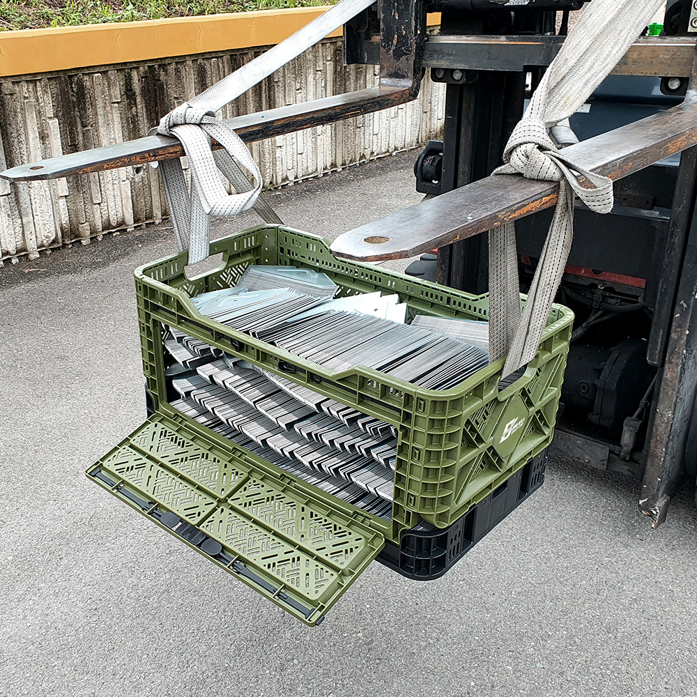 빅앤트 48리터 앞문 오픈형 폴딩박스 밀크 박스 플라스틱 접이식 수납 상자