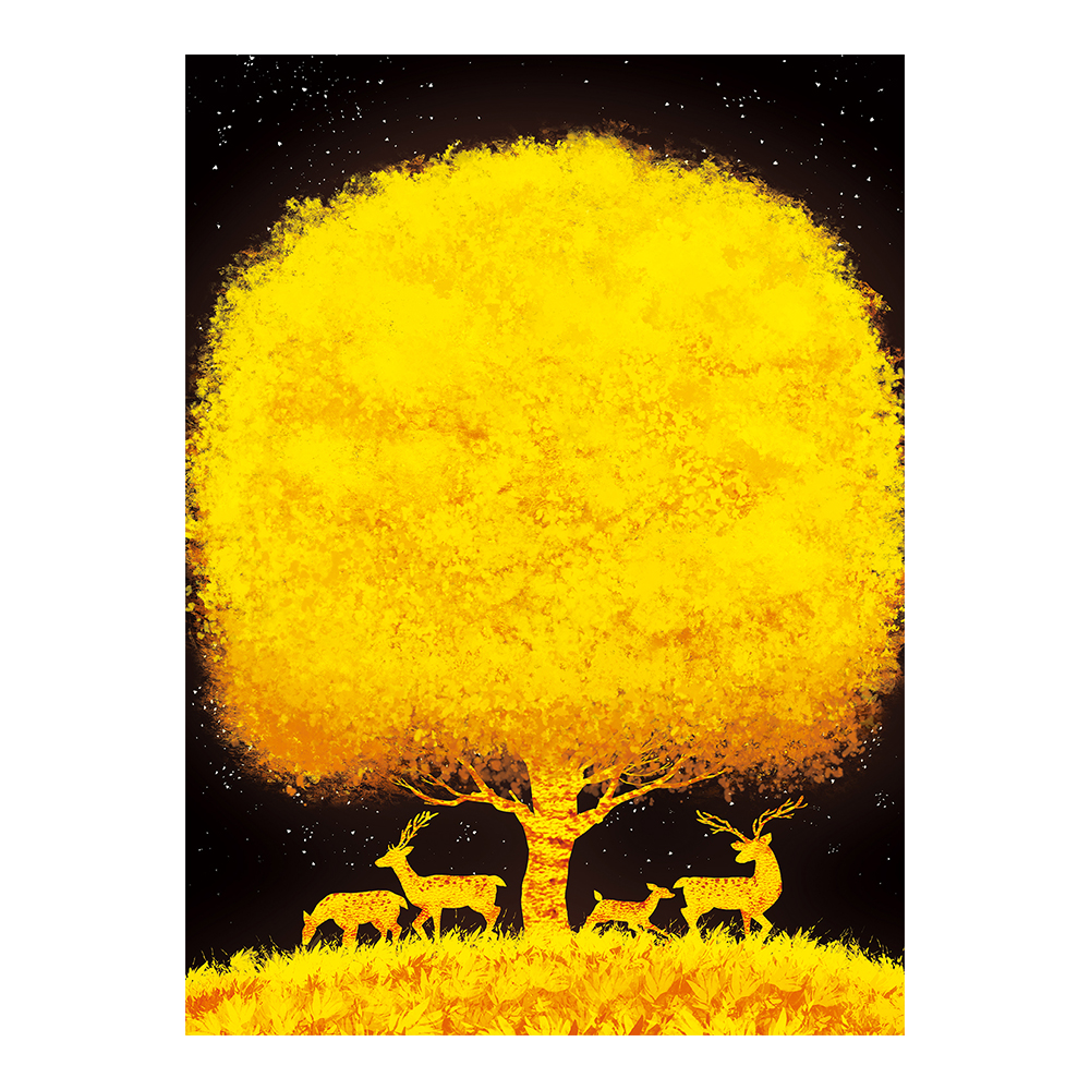 DIY 보석십자수 황금나무 40x50cm 풍경 캔버스형 : 퍼즐피플