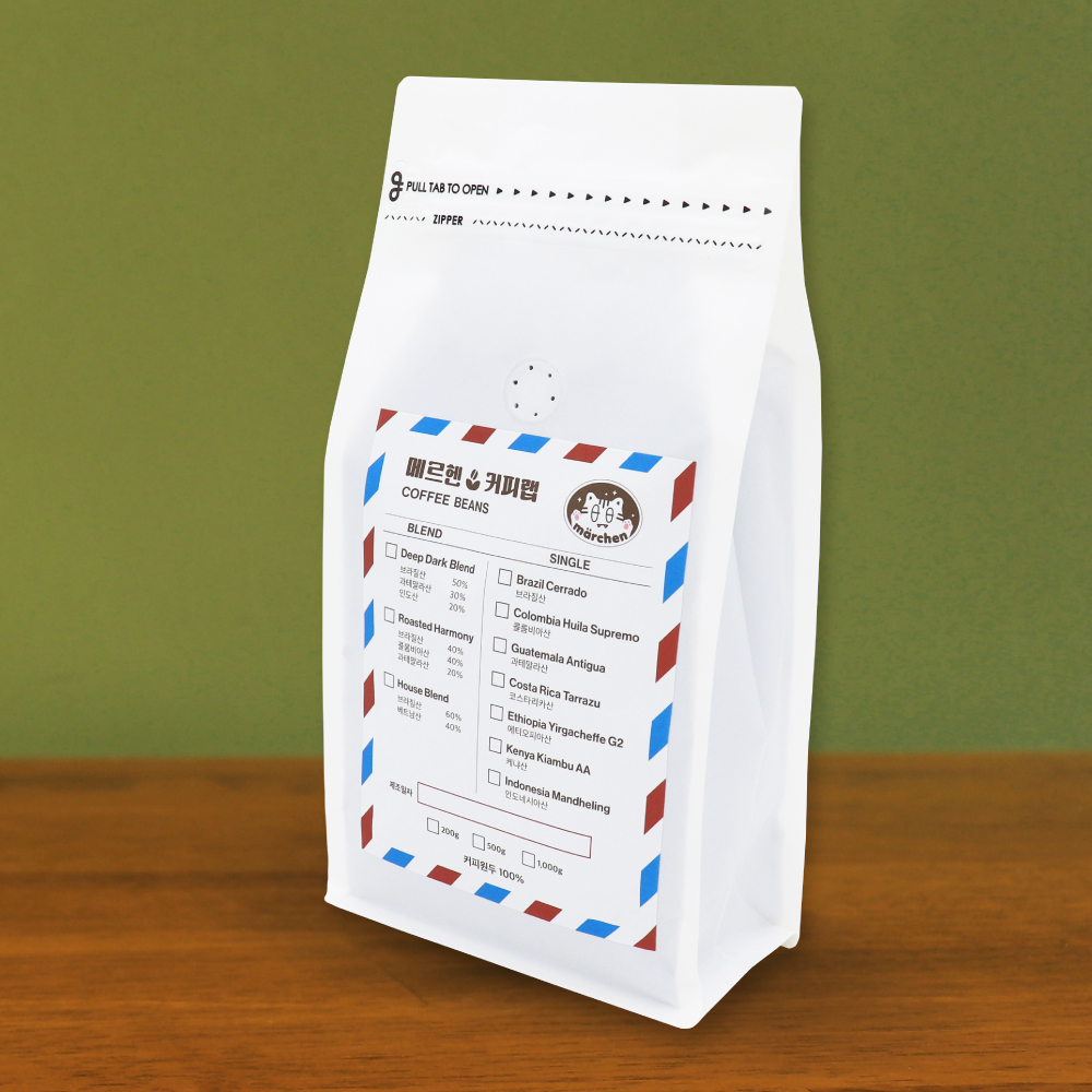 에티오피아 예가체프 G2 워시드 약배전원두 라이트로스팅 산미있는 원두 홀빈 1kg