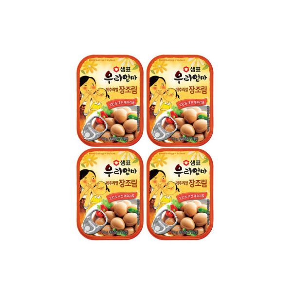 샘표우리엄마 메추리알장조림 130g x4개/통조림/반찬/캠핑 : 이지라이프몰90
