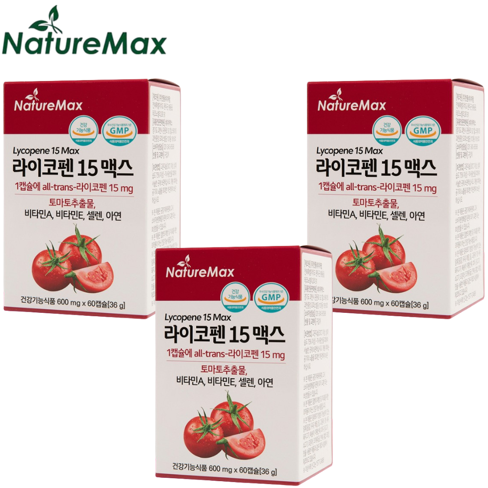 네이처맥스 라이코펜 60캡슐 3박스 6개월 토마추 추물물 비타민 A E 셀렌 아연 리코펜 - 메인 이미지