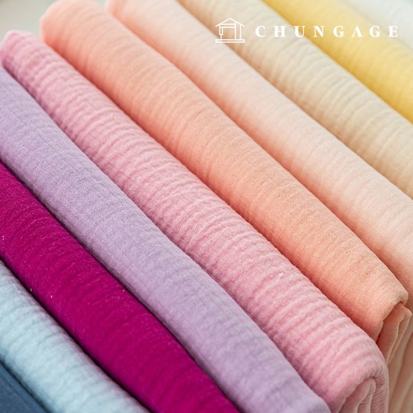 이중 요루 거즈 원단 대폭 면 워싱 천 무형광 크리미 25종 한마