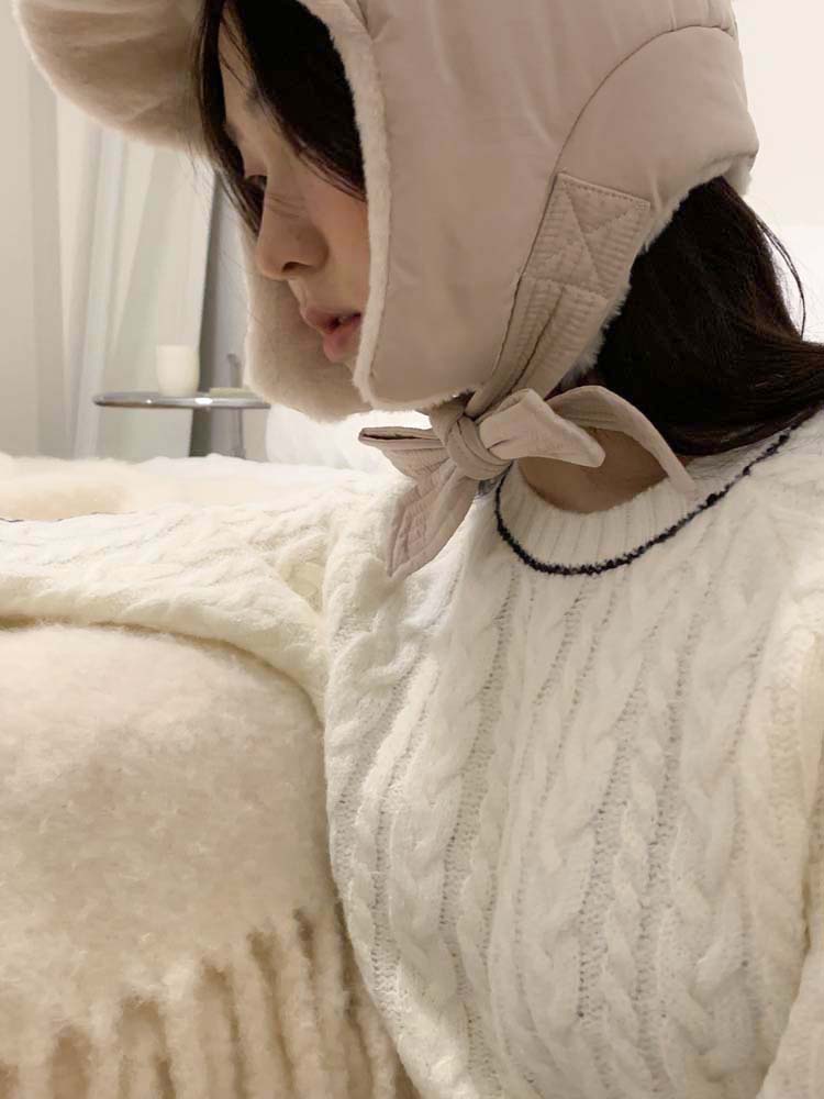 [무배] 셀프러브 치크 귀달이 햇 - 여성 방한 바라클라바 보넷 귀돌이 귀마개 귀덮개모자 이미지 6