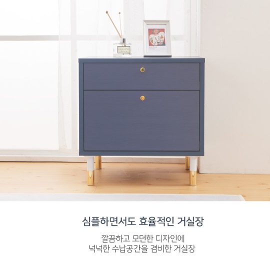 폭 좁은 서랍장 500 속옷장 2단 낮은서랍장 소형서랍장 안방 흰색 드레스룸 양말 화이트 - 상세 이미지 3