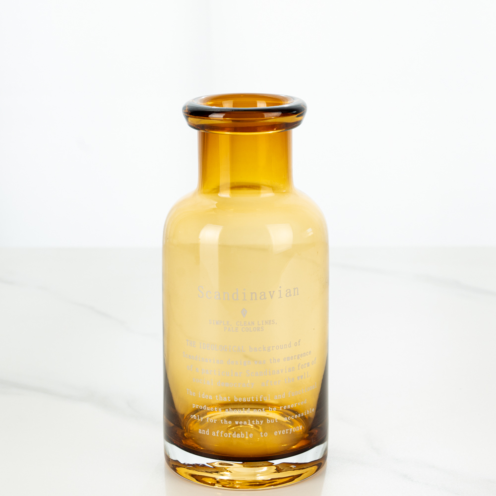 할메이드 인테리어 오브제 대형 미니 유리 꽃병 타이포 화병 소