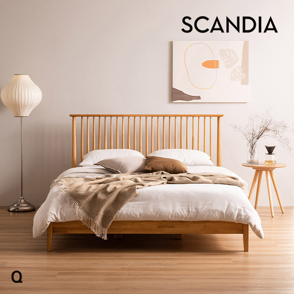 스칸디아 메이 프리미엄 원목 침대(Q-양모 라텍스7존독립스프링 매트리스)