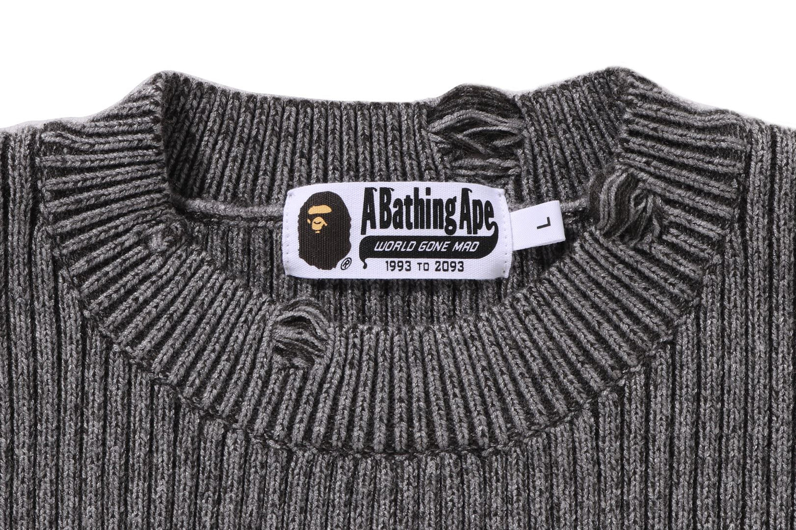 베이프 긴팔티 DAMEGE RELAXED FIT SWEATER 1K80-120-303 - 상세 이미지 4