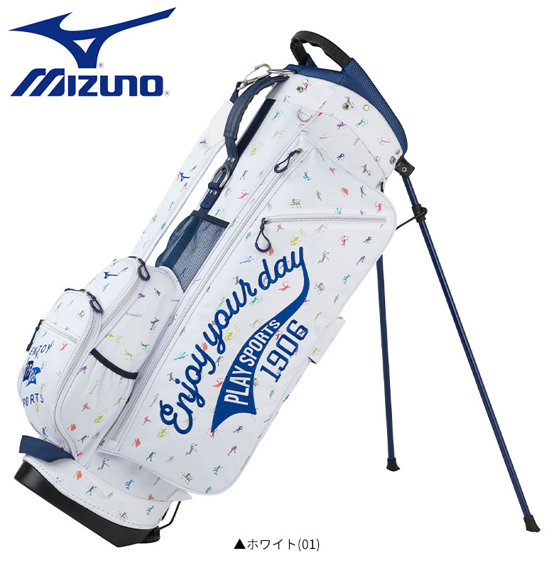 미즈노 MIZUNO 엔조이 스포츠 스탠드 캐디백 골프백 5LJC2235 화이트 - 메인 이미지