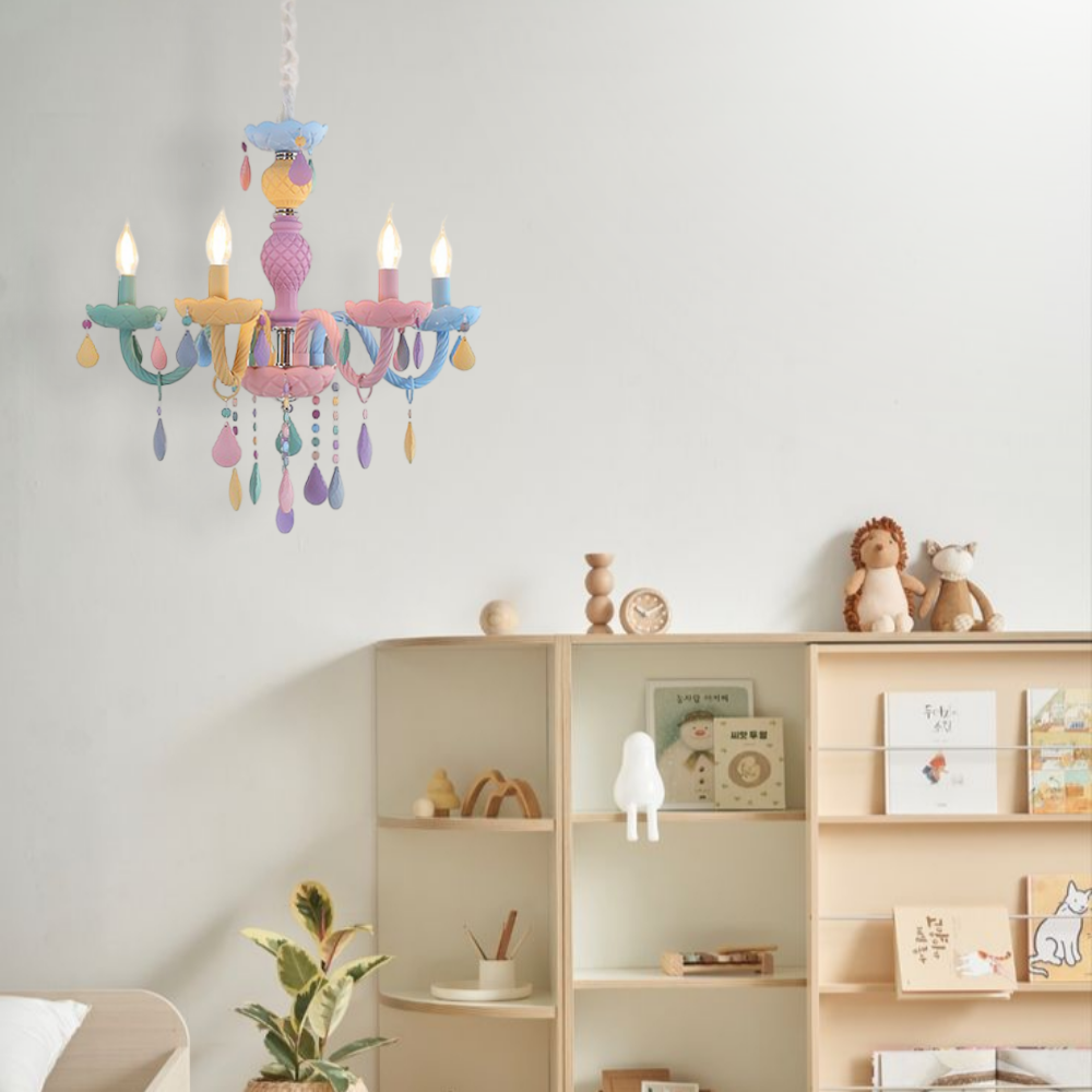 비비드 샹들리에 5등 560 키즈 아이방 마카롱 파스텔 공주방 감성 포인트조명