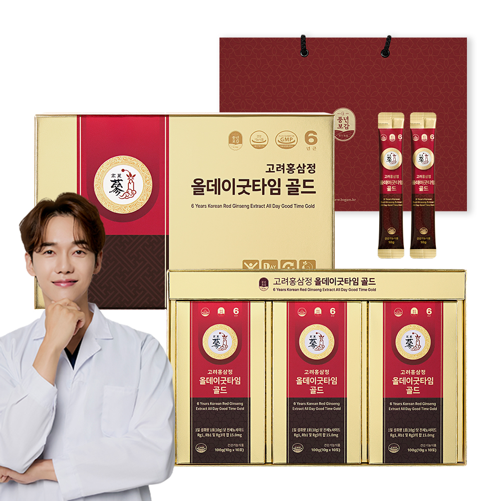 풍년보감 6년근 고려홍삼정 홍삼진액 올데이굿타임골드 홍삼스틱 홍삼선물세트 30포, 1개
